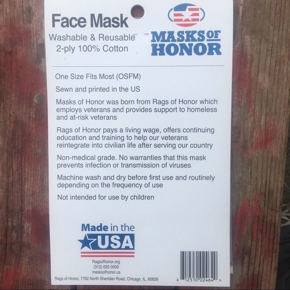 RED USA COTTON FACE COVERING PATRIOTIC 2 ply - Picture 5 of 5